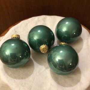 Vintage Soft Green Glass Ornaments